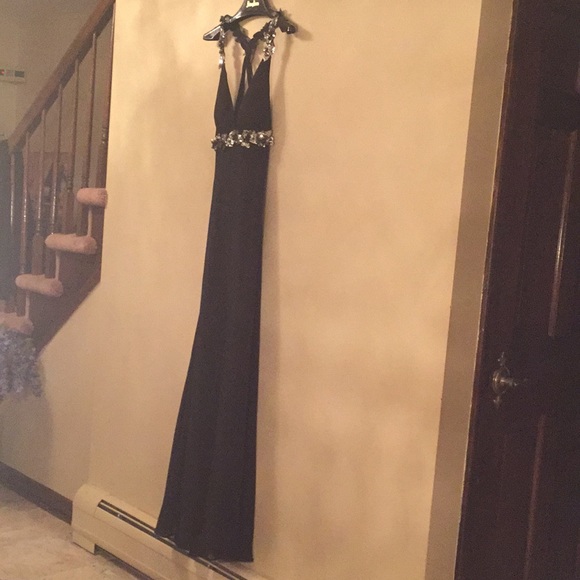 Faviana Couture Black Sequin Dress Size 12 - Picture 5 of 8